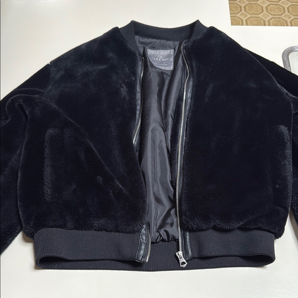 Zara Black Bomber Jacket